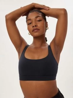 Girlfriend Collective Andy Split Spra Bra - Black -Yogamatters 006551995alt1