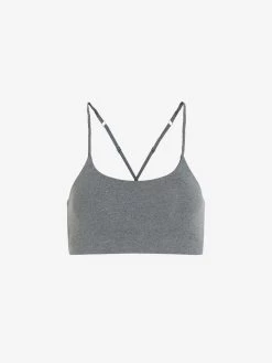 Girlfriend Collective Float Juliet Bra - Heather Gravel -Yogamatters 1008s juliet bra heather gravel front