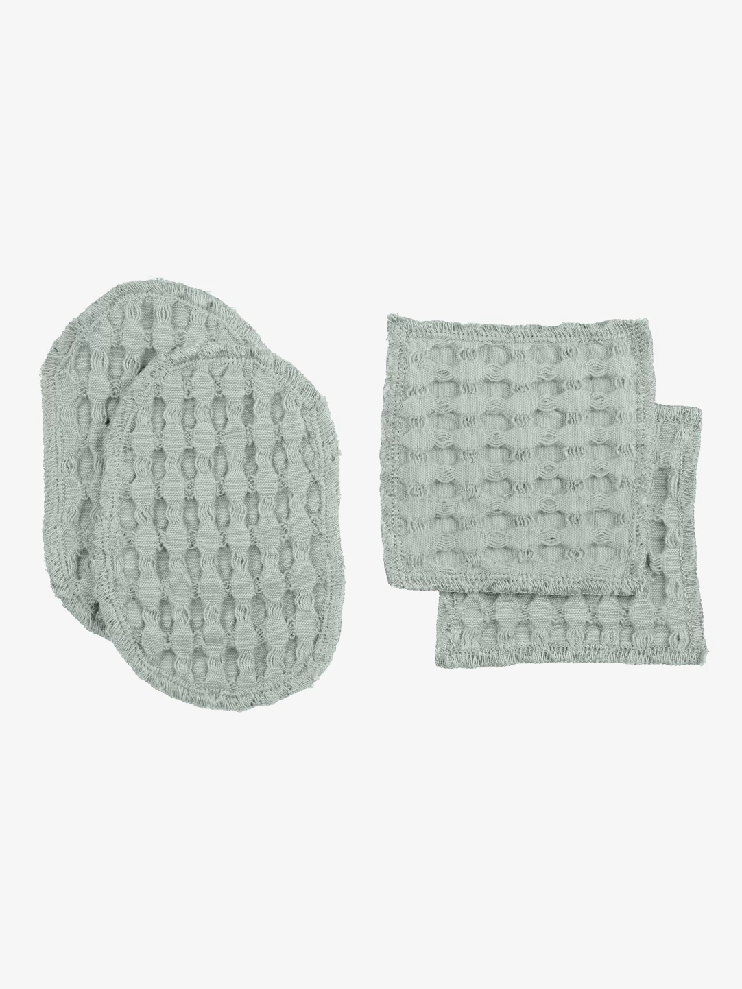 The Organic Company Big Waffle Makeup Pads - Set Of 4 - Dusty Mint 4 The Organic Company Big Waffle Makeup Pads - Set Of 4 - Dusty Mint - Image 2