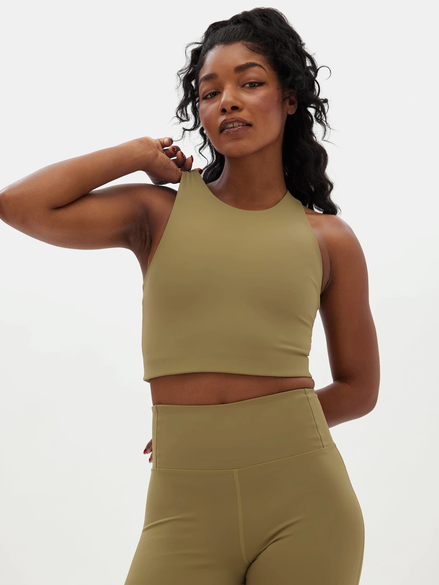 Girlfriend Collective Dylan Crop Bra - Artichoke 3 Girlfriend Collective Dylan Crop Bra - Artichoke