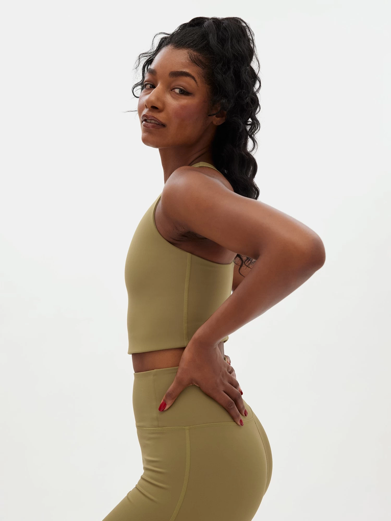 Girlfriend Collective Dylan Crop Bra - Artichoke 5 Girlfriend Collective Dylan Crop Bra - Artichoke - Image 3