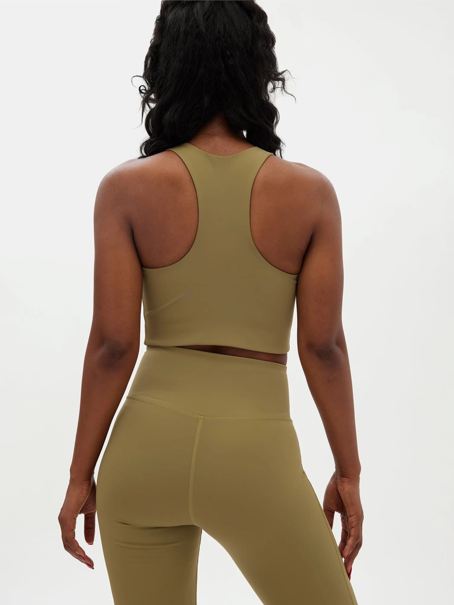 Girlfriend Collective Dylan Crop Bra - Artichoke 4 Girlfriend Collective Dylan Crop Bra - Artichoke - Image 2