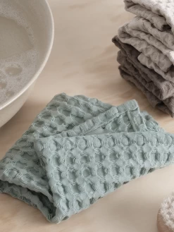 The Organic Company Big Waffle Wash Cloth - Dusty Mint