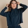 Girlfriend Collective ReSet Hoodie - Midnight Marled -Yogamatters 3023 Hoodie Midnight Front