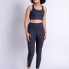 Girlfriend Collective Compressive Rib High-Rise 7/8 Leggings - Black -Yogamatters 4036 Black Front3