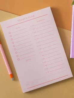 Once Upon A Tuesday A5 Daily Planner Pad - Minimalist Pink