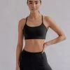 Girlfriend Collective Float Juliet Bra - Black -Yogamatters Black Juliet Front