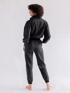 Girlfriend Collective Summit Track Pants -Yogamatters Black Summit Track Pant Back