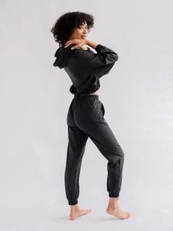 Girlfriend Collective Summit Track Pants -Yogamatters Black Summit Track Pant Back 2