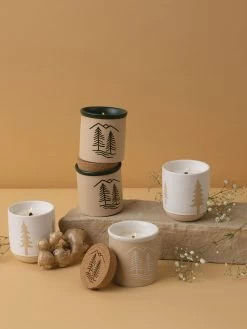 Paddywax Dune Ceramic Candle - Cypress & Fir White -Yogamatters CFH 23