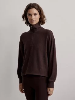 Varley Collett Half Zip Midlayer - Coffee Bean -Yogamatters Collett Half Zip Midlayer Coffee Bean VAR01112 Drop2 008