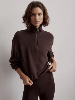 Varley Collett Half Zip Midlayer - Coffee Bean