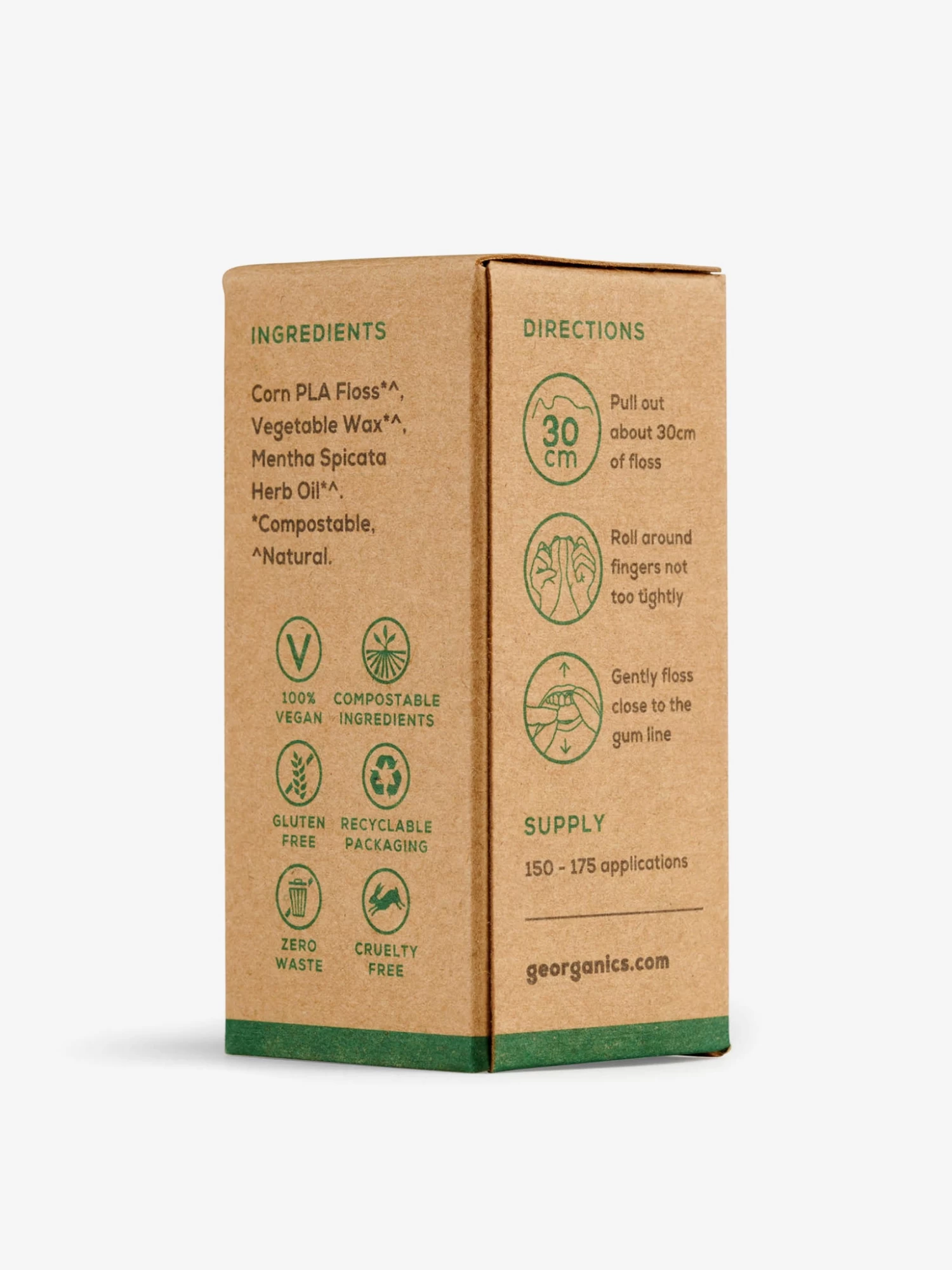 Georganics Natural Dental Floss - Spearmint 4 Georganics Natural Dental Floss - Spearmint - Image 2