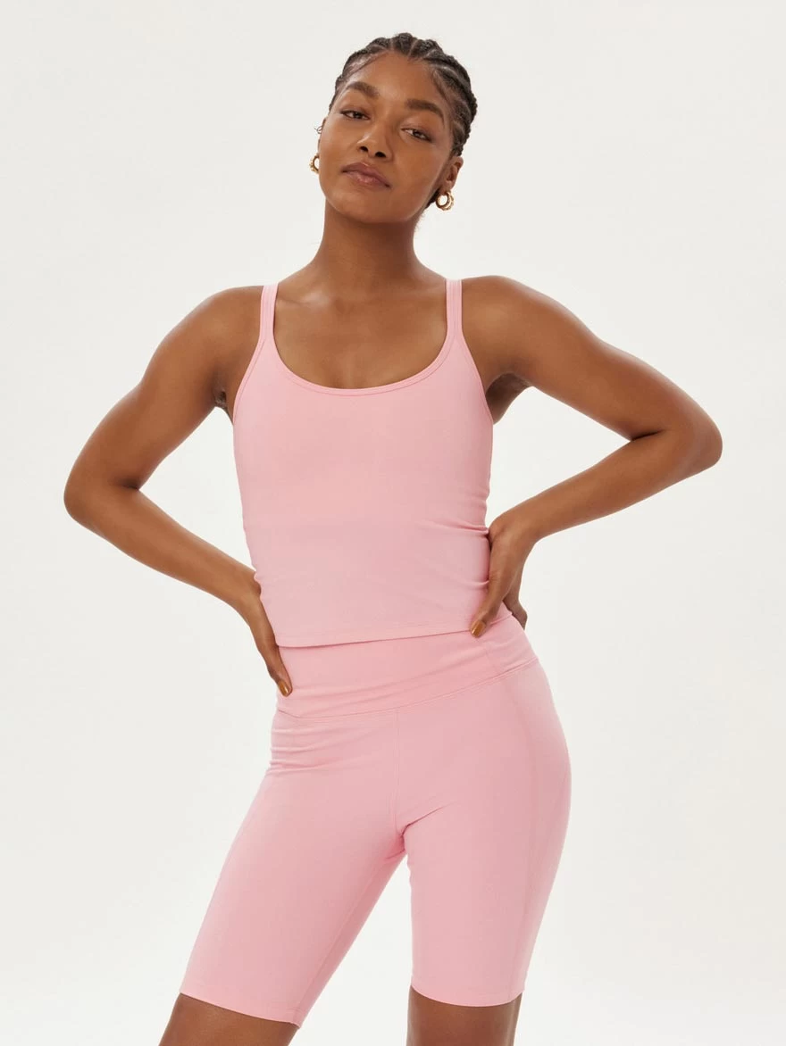 Girlfriend Collective Gemma Scoop Tank - Candy Pink 4 Girlfriend Collective Gemma Scoop Tank - Candy Pink - Image 2