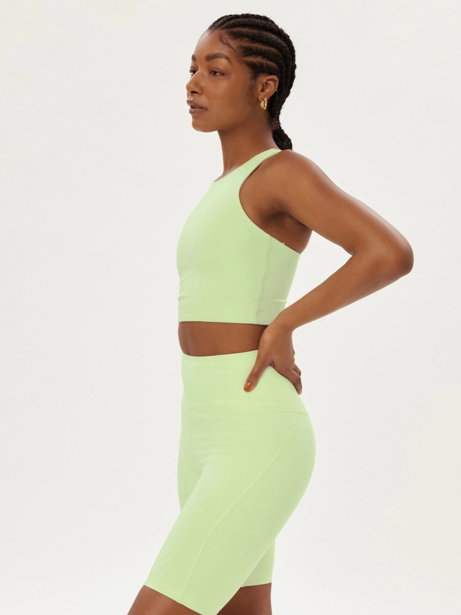 Girlfriend Collective Dylan Crop Bra - Green Tea 5 Girlfriend Collective Dylan Crop Bra - Green Tea - Image 3