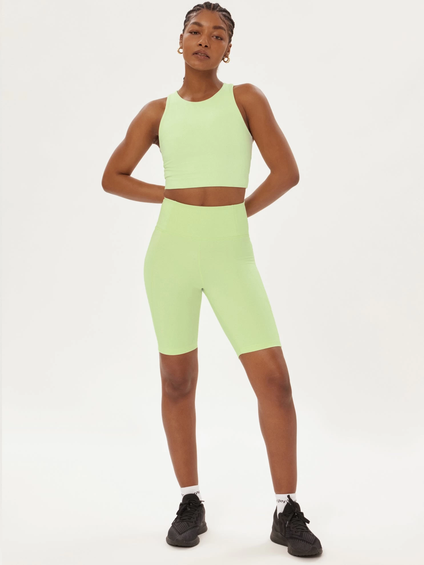 Girlfriend Collective Dylan Crop Bra - Green Tea 6 Girlfriend Collective Dylan Crop Bra - Green Tea - Image 4