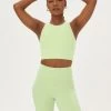 Girlfriend Collective Dylan Crop Bra - Green Tea