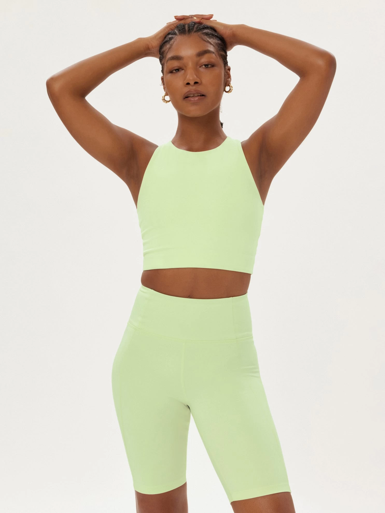 Girlfriend Collective Dylan Crop Bra - Green Tea 3 Girlfriend Collective Dylan Crop Bra - Green Tea