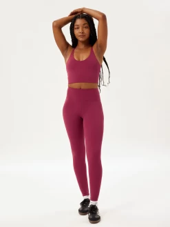 Girlfriend Collective Float High Rise 7/8 Leggings - Rhododendron -Yogamatters Girlfriend Collective Float High Rise 7 8 Leggings Rhododendron