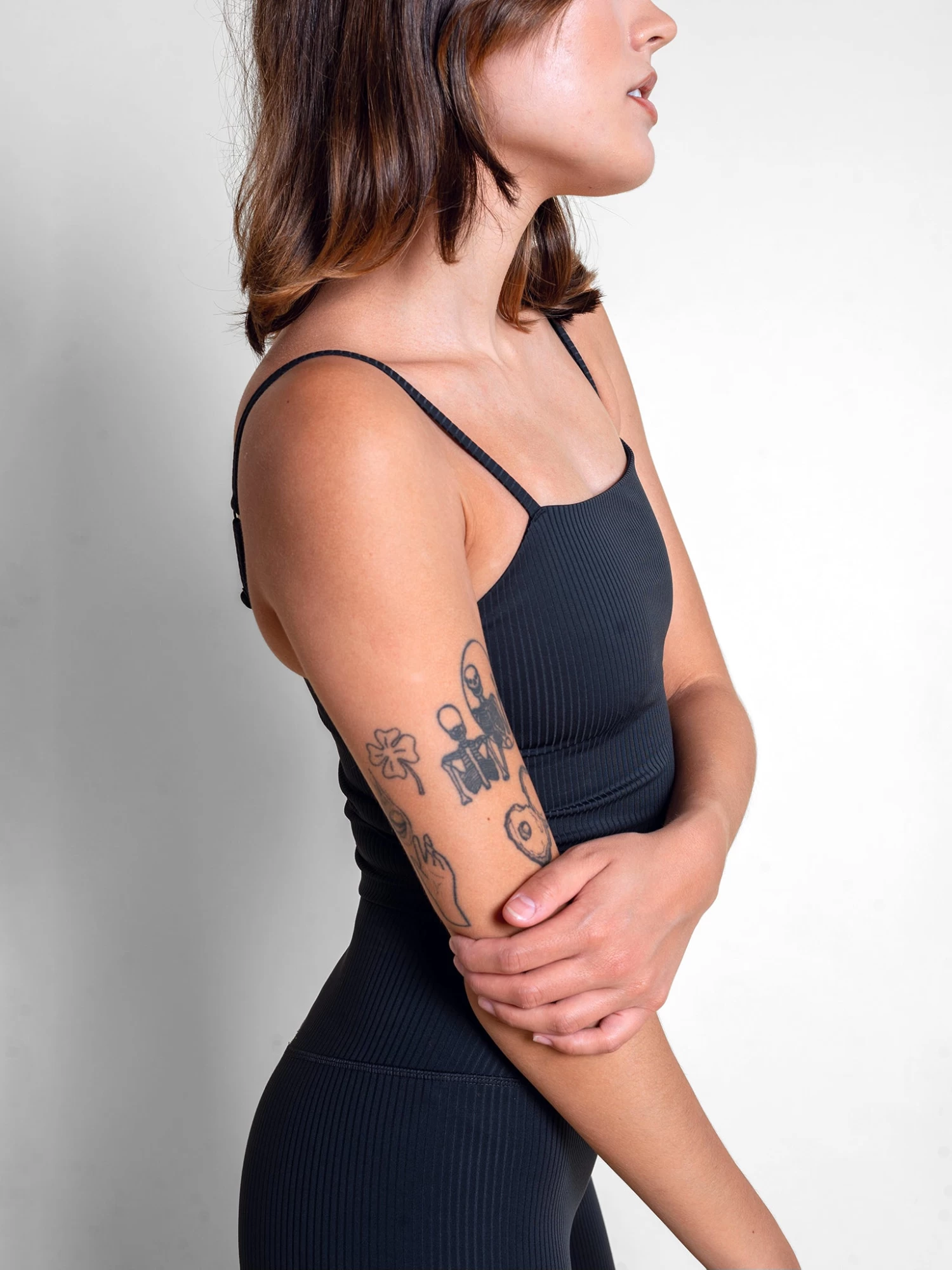 Girlfriend Collective Rib Cami Top - Black 5 Girlfriend Collective Rib Cami Top - Black - Image 3