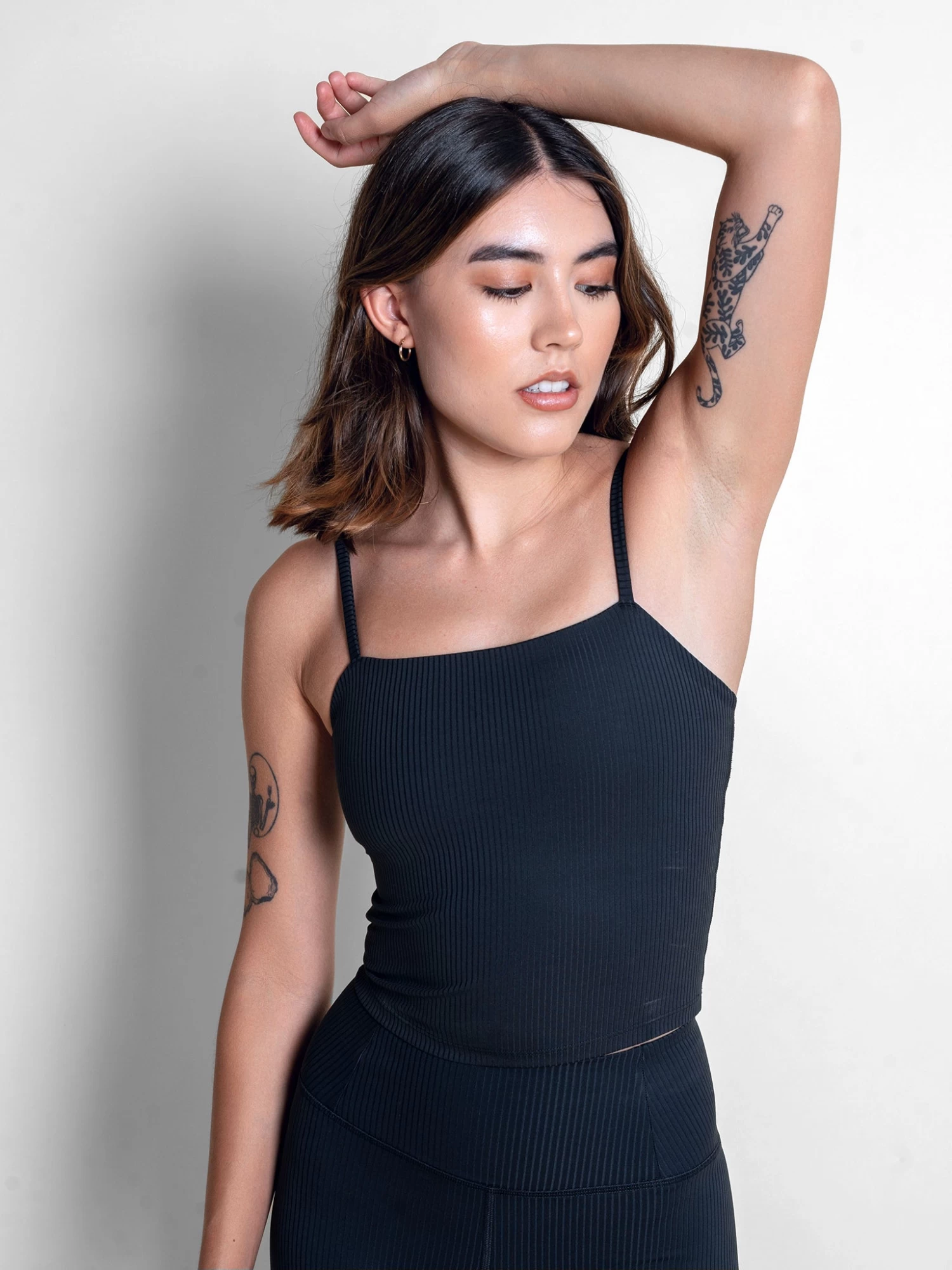Girlfriend Collective Rib Cami Top - Black 3 Girlfriend Collective Rib Cami Top - Black