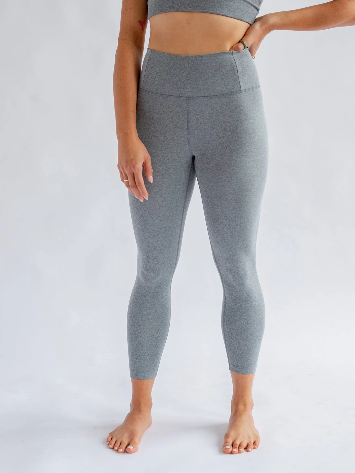 Girlfriend Collective Float High Rise Leggings - Heather Gravel 6 Girlfriend Collective Float High Rise Leggings - Heather Gravel - Image 4