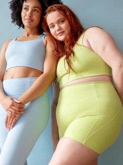 Girlfriend Collective High-Rise Run Shorts - Key Lime -Yogamatters Key Lime3