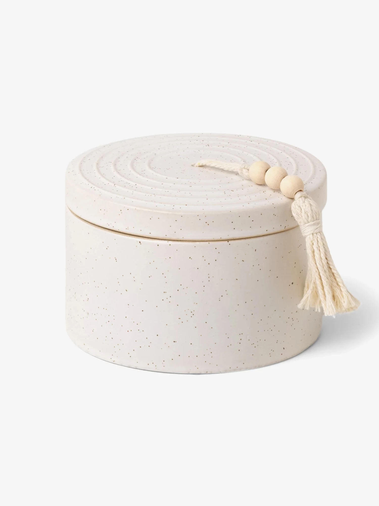 Paddywax Cypress & Fir Ceramic Candle With Lid - White Speckled 3 Paddywax Cypress & Fir Ceramic Candle With Lid - White Speckled