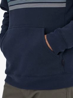 Patagonia Line Logo Ridge Stripe Uprisal Hoody - Gravel Heather -Yogamatters Patagonia Line 3 Logo Ridge Stripe Uprisal Hoody Gravel Heather