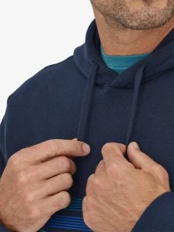 Patagonia Line Logo Ridge Stripe Uprisal Hoody - Gravel Heather -Yogamatters Patagonia Line 5 Logo Ridge Stripe Uprisal Hoody Gravel Heather