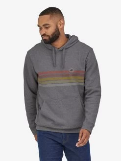 Patagonia Line Logo Ridge Stripe Uprisal Hoody - Gravel Heather
