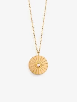 Wanderlust Life Pearl Sundial Necklace - Gold