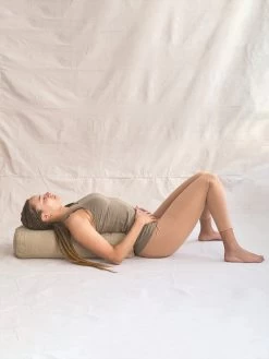 Yogamatters Hemp Rectangular Buckwheat Bolster - Natural 15 Yogamatters Hemp Rectangular Buckwheat Bolster - Natural -Yogamatters Pose 2 rectangular buckwheat bolster