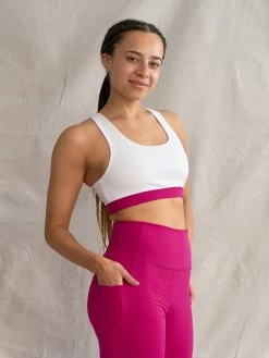 Yogamatters Eco Blend Bra Top - White -Yogamatters RebeccaforYogamattersJanuary20234945EcoBlend aa9cf705 34fa 499e 825b 9a51014959b2