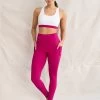 Yogamatters Eco Blend Second-Skin Leggings - White & Cranberry -Yogamatters RebeccaforYogamattersJanuary20234960