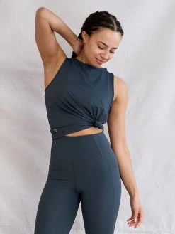 Yogamatters Eco Blend Vest Top - Graphite -Yogamatters RebeccaforYogamattersJanuary202350821