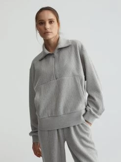 Varley Cyrus Half Zip - Sage Heather Marl