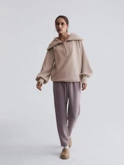 Varley Vine Half Zip - Taupe Marl -Yogamatters SH141 D01 VINE TAUPE MARL VAR00485 019