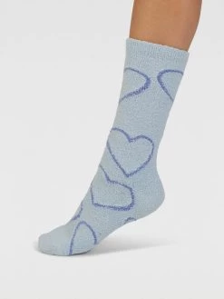 Thought Marjorie Fluffy Bed Socks - Chambray Blue -Yogamatters SPW922 ChambrayBlue 1