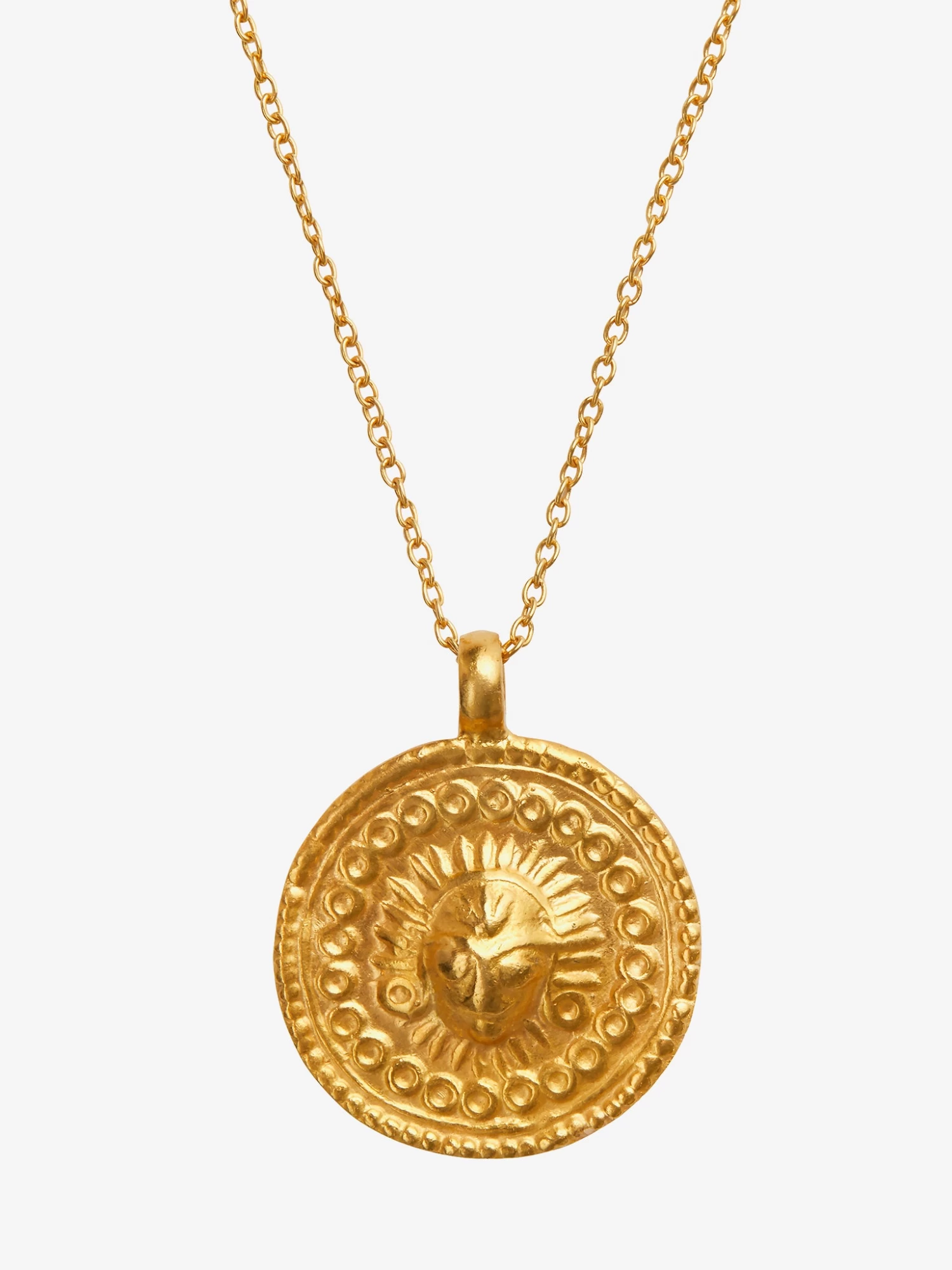 Goddess Charms Sun God Pendant Necklace - Gold 3 Goddess Charms Sun God Pendant Necklace - Gold