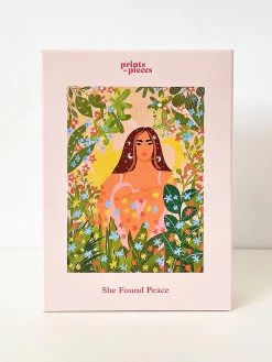Prints In Pieces Jigsaw Puzzle 500 Pieces - She Found Peace -Yogamatters She Found Peace Product Image