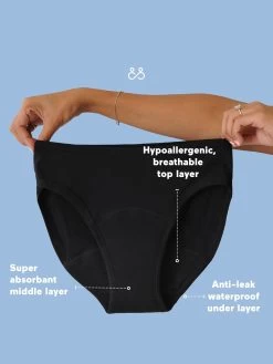 &Sisters Nudie Re-usable Period Pants - Black -Yogamatters Sisters nudie Re usable 3 Period Pants Black