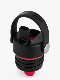 Hydro Flask Standard Mouth Straw Cap -Yogamatters Standard Mouth Flex Straw Cap Black Open2