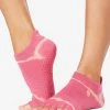 ToeSox Grip Half Toe Low Rise - Hot Pink Stripe Tie Dye -Yogamatters ToeSox Grip half Toe Low Rise 2 Hot Pink Stripe Tie Dye