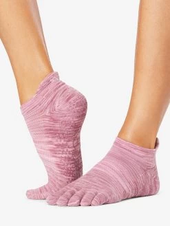 ToeSox Tec Grip Full Toe Low Rise - Berry Space Dye