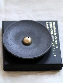 Ume Collection Stoneware Smudging Dish - Raw Black 9 Ume Collection Stoneware Smudging Dish - Raw Black -Yogamatters Ume Collection Stoneware Smudging Dish gold