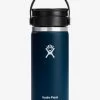 Hydro Flask 473ml (16oz) Wide Mouth With Flex Sip Lid - Indigo 2 Hydro Flask 473ml (16oz) Wide Mouth With Flex Sip Lid - Indigo -Yogamatters W16BCX464 Indigo StraightOn
