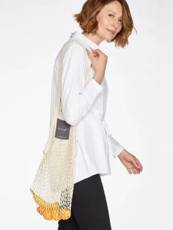 Thought String Bag - Stone -Yogamatters WAC4299 STONE CREAM Thought Organic Cotton String Bag In Stone Cream 3