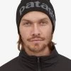 Patagonia Beanie Hat - Logo Black 2 Patagonia Beanie Hat - Logo Black -Yogamatters WBS21 28860 LGBK CS1