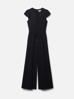 Thought Loe Lenzing EcoVero Jumpsuit - Navy -Yogamatters WSD7003 Loe Lenzing Ecovero Jumpsuit Navy Cut Out